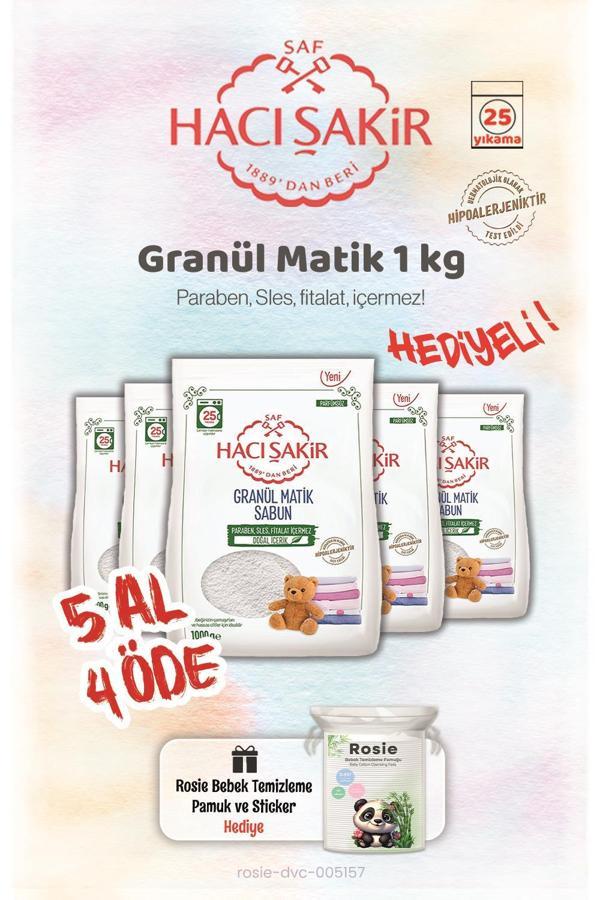 Hacı Şakir 5 AL 4 ÖDE 1 kg Granül Matik Çamaşır Deterjanı ve Rosie - Image 1