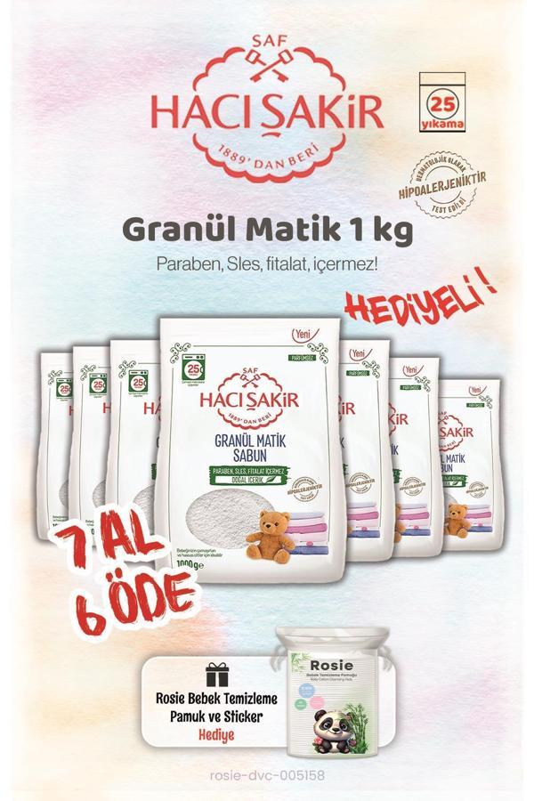 7 AL 6 ÖDE Hacı Şakir 1 kg Granül Matik Çamaşır Deterjanı ve Rosie - Image 1