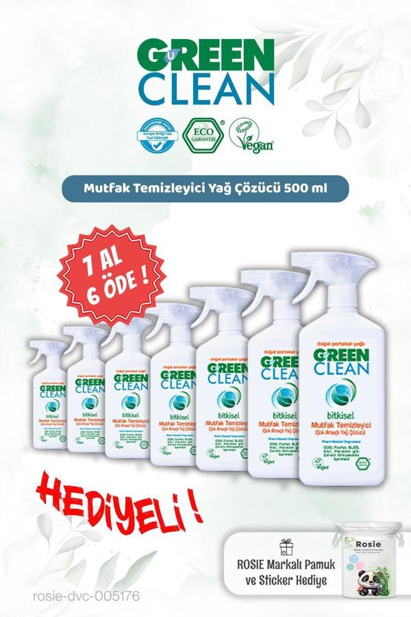 Green Clean 500 ml Mutfak Tem. Yağ Çözücü 7 AL 6 ÖDE ve Rosie Hediye - Image 1