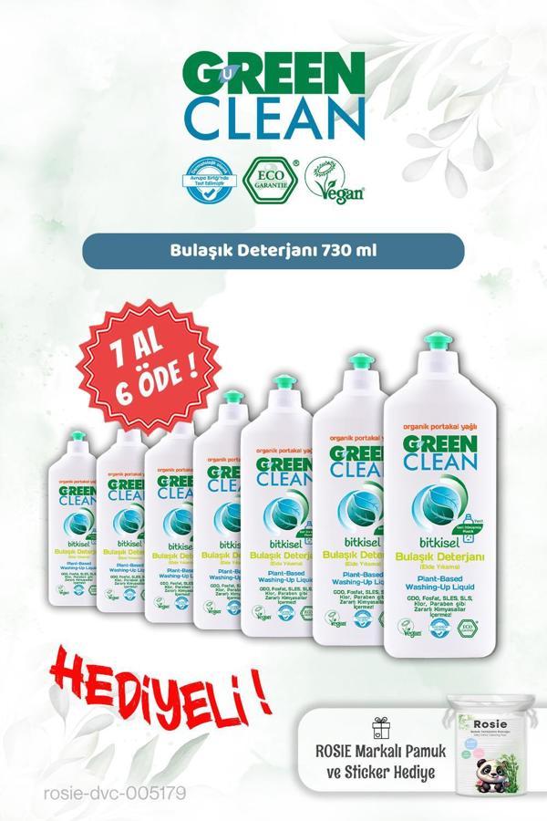 Green Clean Elde Bulaşık Det. 730 ml 7 AL 6 ÖDE ve Rosie Hediye - Image 1
