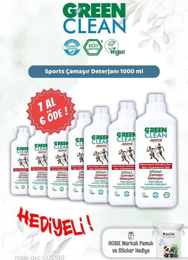Green Clean 7 AL 6 ÖDE Sports Çamaşır Deterjanı 1000 ml ve Rosie Hediye - Image 1