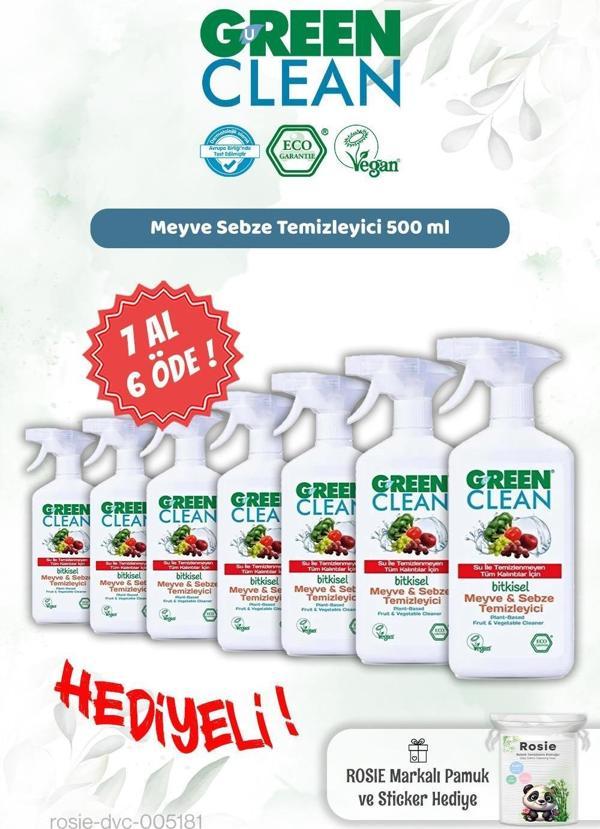 Green Clean Meyve Sebze Tem. 500 ml 7 AL 6 ÖDE ve Rosie Hediye - Image 1