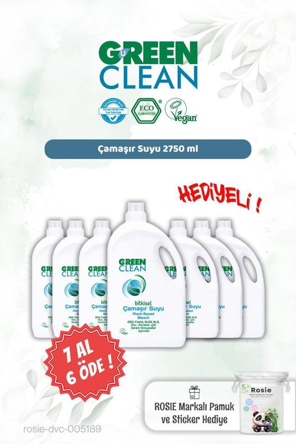 Green Clean 2750 ml Çamaşır Suyu 7 AL 6 ÖDE ve Rosie Hediye - Image 1
