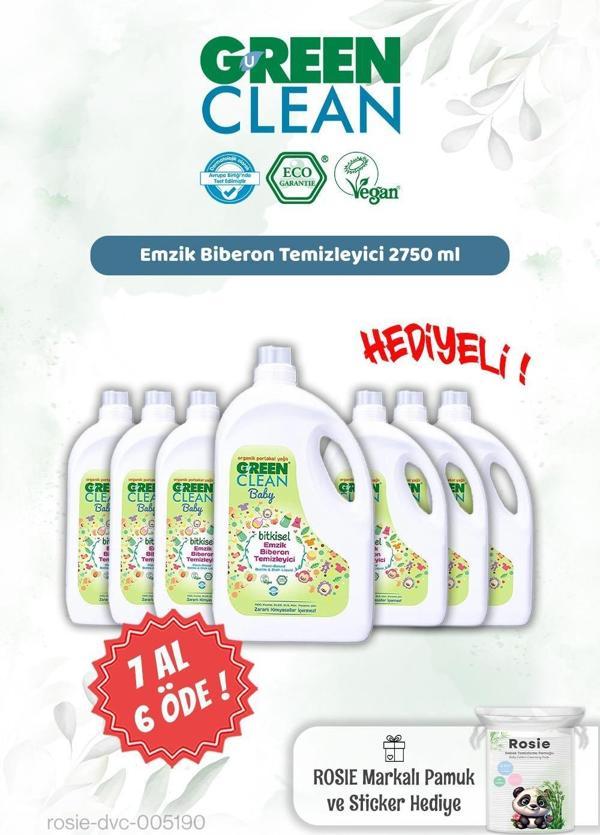Green Clean 2750 ml Emzik Biberon Tem. 7 AL 6 ÖDE ve Rosie Hediye - Image 1