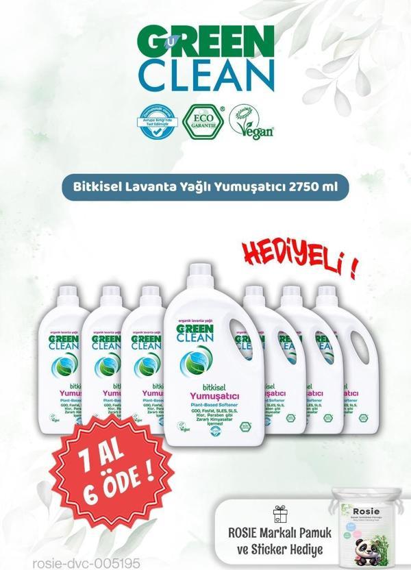 Green Clean Lavanta Yağ.Çamaşır Yumuşatıcı 2750 ml 7 AL 6 ÖDE ve Rosie Hediye - Image 1