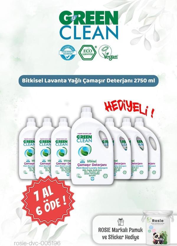 Green Clean Bitkisel Çamaşır Deterjanı 2750 ml 7 AL 6 ÖDE ve Rosie Hediye - Image 1