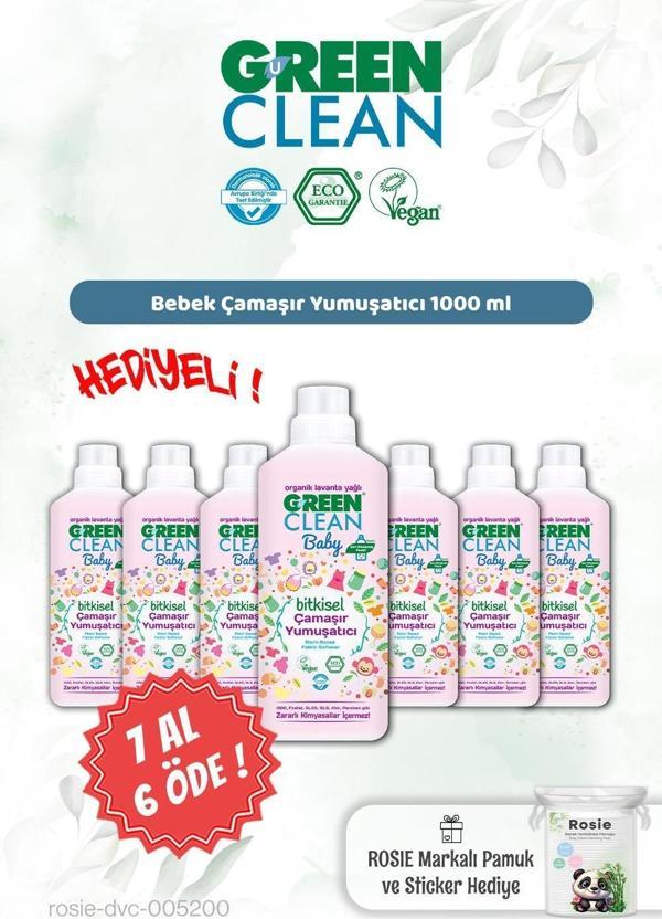 Green Clean 7 AL 6 ÖDE Baby Yumuşatıcı 1000 ml ve Rosie Hediye - Image 1