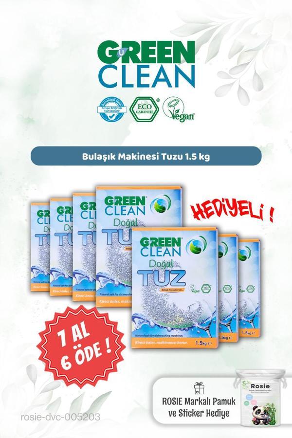 Green Clean 7 AL 6 ÖDE 1,5 kg Makine Tuzu ve Rosie Hediye - Image 1