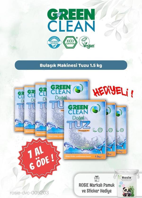 Green Clean 7 AL 6 ÖDE 1,5 kg Makine Tuzu ve Rosie Hediye - Image 1