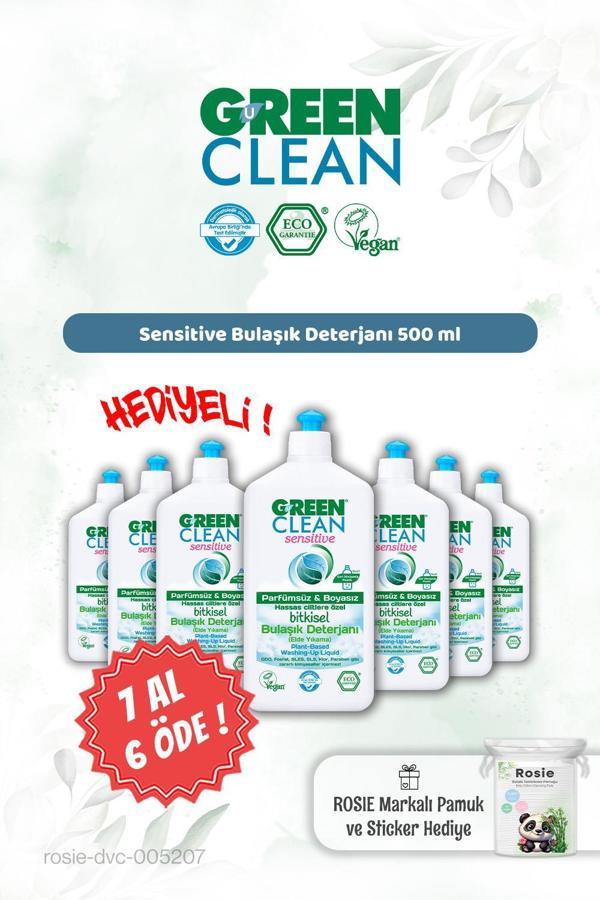 7 AL 6 ÖDE Green Clean 500 ml Sensitive Bulaşık Det. ve Rosie Hediye - Image 1