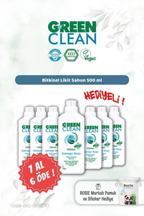 7 AL 6 ÖDE Green Clean Bitkisel Çamaşır Suyu 1000 ml ve Rosie Hediye - Image 1