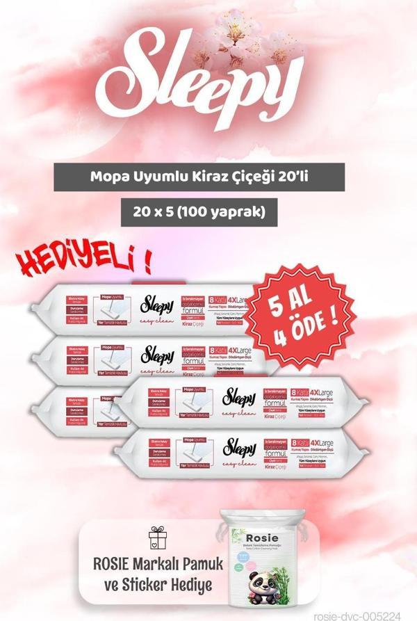 5 AL 4 ÖDE Sleepy Kiraz Çiçeği Mopa Uyumlu 20'li ve Rosie Bebek pamuğu - Image 1