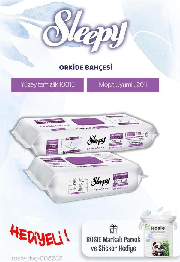 Sleepy Orkide Bahçesi Mop ve Yüzey Havlusu, Rosie pamuk hediye - Image 1