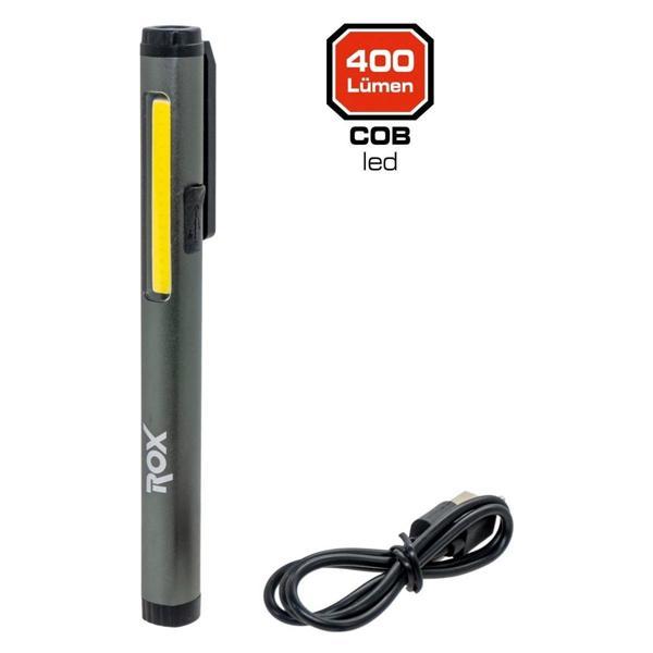ROX ALUMİNYUM KALEM TİP ŞARJLI FENER 400LM - Image 1