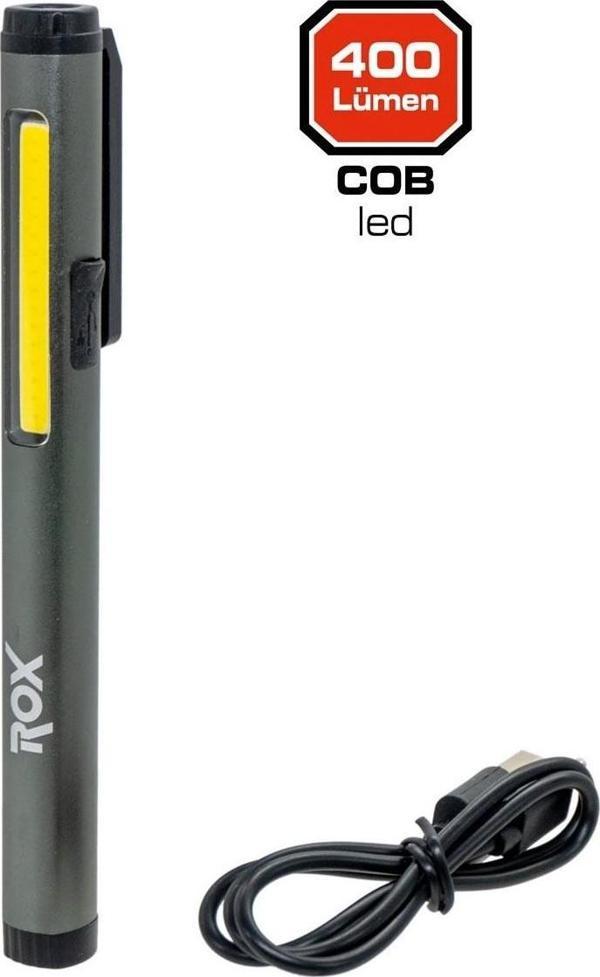ROX ALUMİNYUM KALEM TİP ŞARJLI FENER 400LM - Image 1