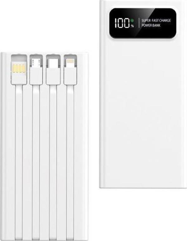 Sunix 12.000 Mah 22.5W Kendinden Kablolu Süper Hızlı Powerbank Beyaz PB-88 - Image 1