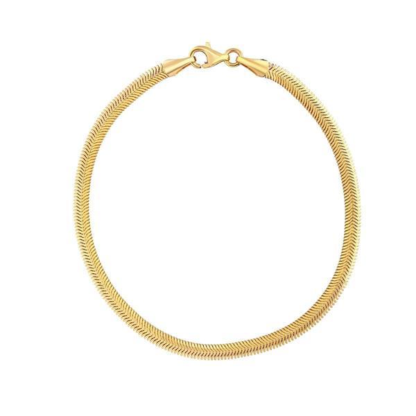 AgaKulche İtalyan Ezme Balık Sırtı 3,30 mm Altın Bileklik - Image 1