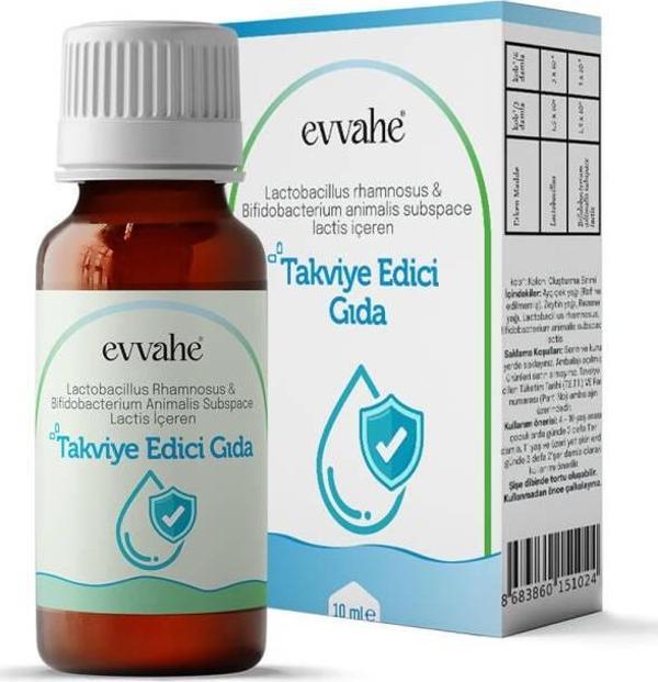 Probiyotik Damla 10ml (Lactobacillus rhamnosus & Bifidobacterium animalis subspace lactis içeren Takviye edici gıda) - Image 1