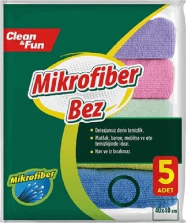 Clean & Fun Mikrofiber Temizlik Bezi 5'Li - Image 1