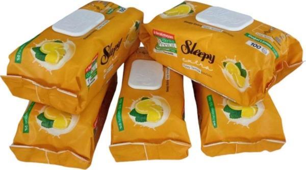 Sleepy Yüzey Temizlik Havlusu Limon Özlü 5X100 Yaprak - Image 1