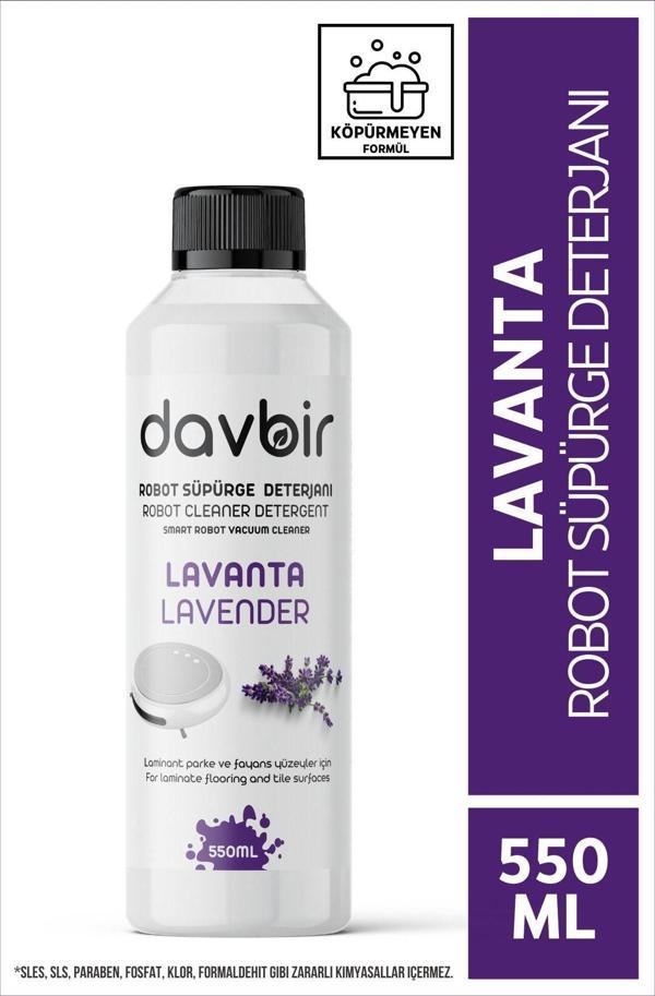 Davbir Lavanta Kokulu Akıllı Robot Süpürge Deterjanı, Sprey Mop Deterjanı, Yüzey Temizleyici 550Ml - Image 1