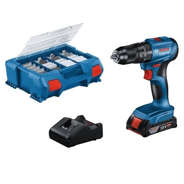 Bosch GSB 185-Li Akülü Vidalama Matkap Tek Akülü 82 Parça Uç Setli - Image 1