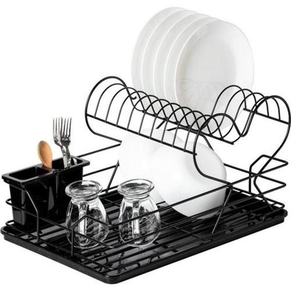 Lalezar Siyah Kalpli Efe Bulaşıklık Tabaklık Metal Bulaşıklık LZR-561 - Image 1