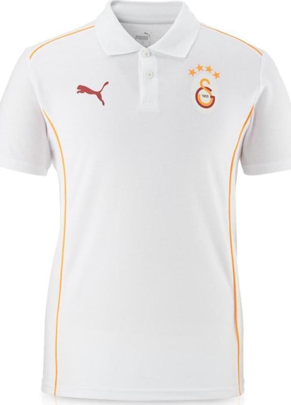 Galatasaray Orijinal Lisanslı Polo Yaka Beyaz Antrenman T-Shirt - Image 1