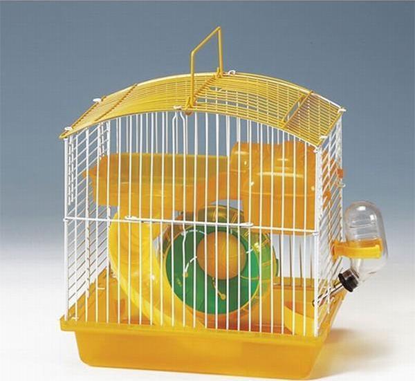 EuroGold Hamster Kafesi Sarı Beyaz 23x17x25 Cm - Image 1