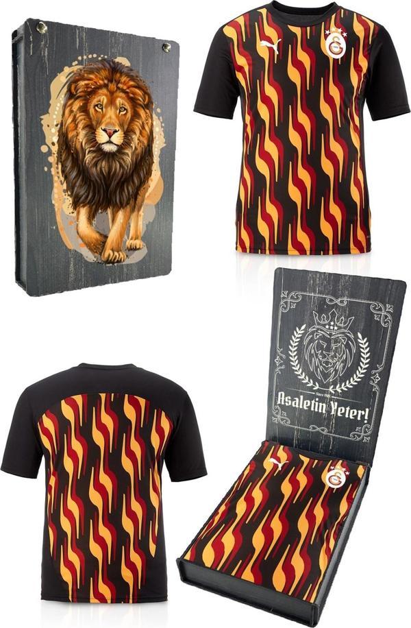 Galatasaray Orijinal Lisanslı Sıfır Yaka Siyah Antrenman T-Shirt Gs Aslan Baskılı Ahşap Kutu - Image 1