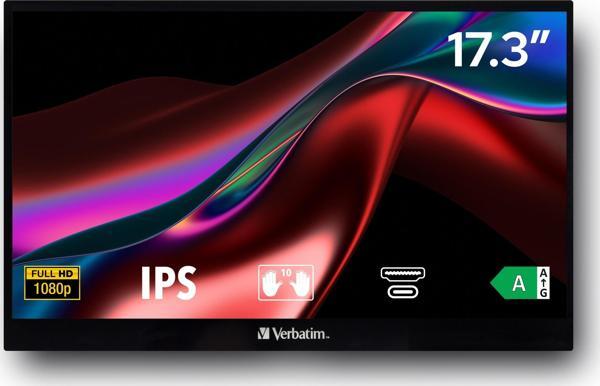 Verbatim PMT-17 17.3" 60Hz 6Ms HDMI+USB-C HDR FullHD FreeSync IPS Taşınabilir Dokunmatik Monitör - Image 1
