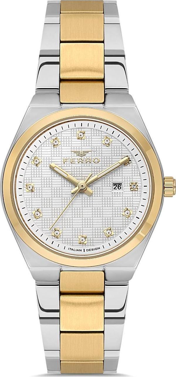Ferro FL21631AWT-D Quartz Çelik Altın/Gri 32 mm Kadın Kol Saati - Image 1