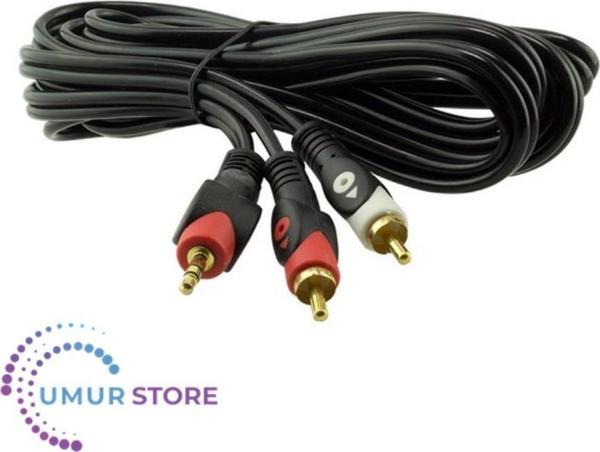 2 Rca Erkek + 3.5 Mm Stereo Erkek 3 Metre 1.Kalite Kablo - Image 1