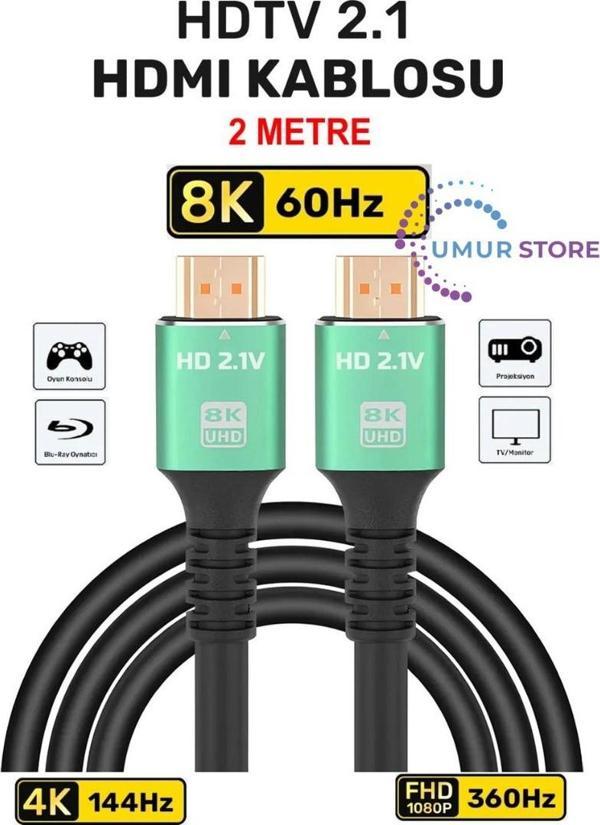 3118 HDMI 2.1 Kablo 8K Ultra Hdtv 2 Metre, 8k 60Hz, 4K 120Hz, 7680P Hdr 2.1V 48GBS Görüntü Kablosu - Image 1