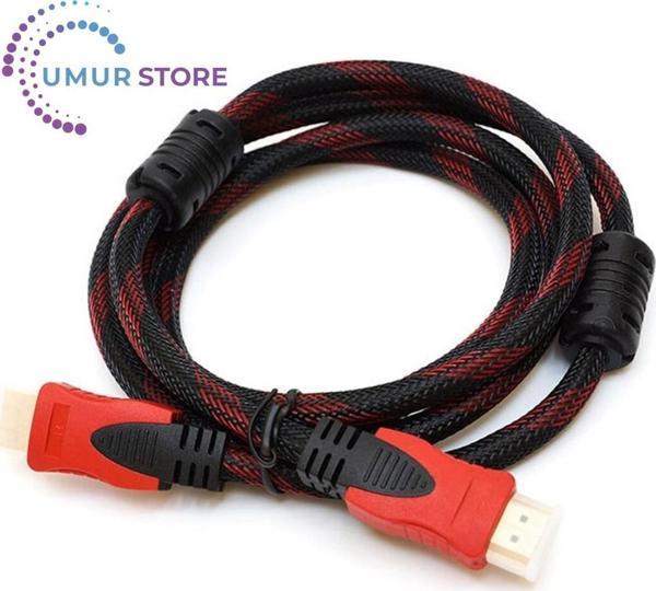 4K 3D Örgülü Flat HDMI Kablo 1.5 mt - Image 1
