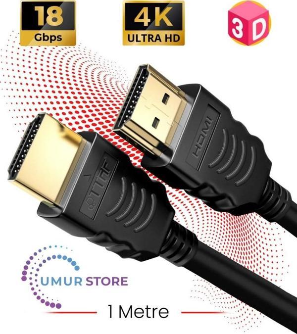 HDMI 2.0 4K Ultra Hd 60 Hz Ses ve Görüntü Aktarım Kablosu 1 Metre - Image 1