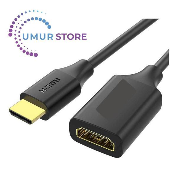 Mini HDMI Uzatma Kablosu 25 cm 4K 60Hz Male To Female Mini HDMI Kablo - Image 1