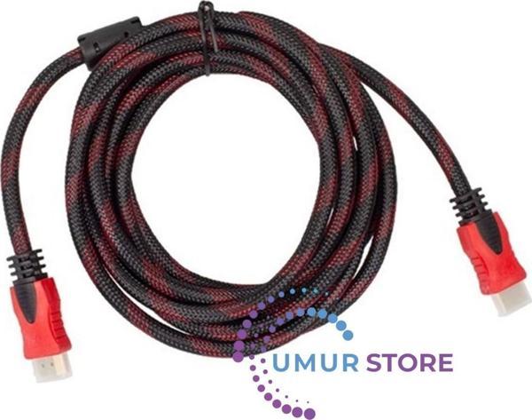 Örgülü Gold HDMI Kablo Poşetli - 3m - Image 1