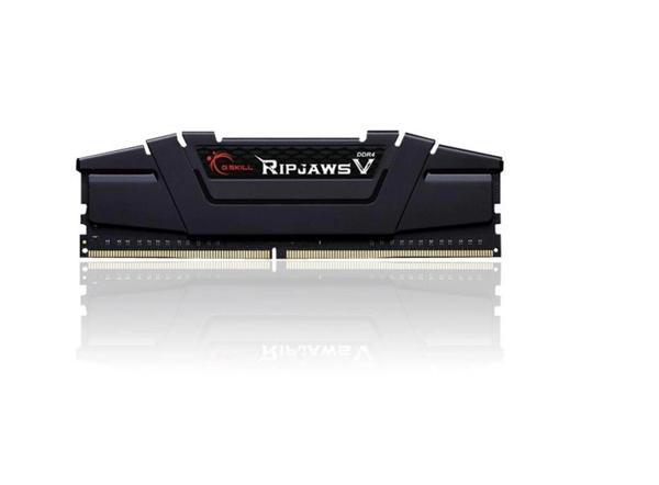 GSkill 8GB RipjawsV Siyah DDR4 3200Mhz CL16 1.35V Tek Modül Ram F4-3200C16S-8GVKB Soğutuculu Pc Ram - Image 1