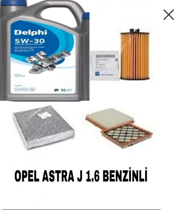 KOPYA - OPEL ASTRA J 1.6 BENZİNLİ BAKİM SETİ+DELPHİ 5W-30 DPF 5LT 2025 ÜRETİM YAG - Image 1