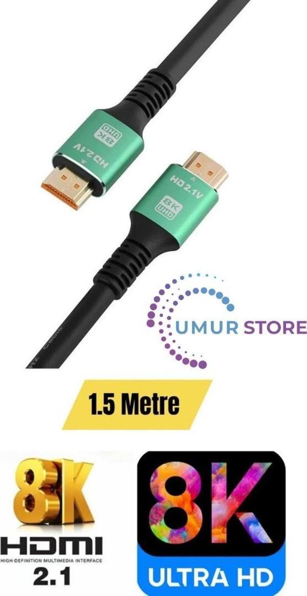 Ultra Hdtv 8k Yüksek Hızlı 1.5 Metre HDMI Kablosu 8k 60Hz, 4K 120Hz, 7680P Hdr 2.1V 48GBS - Image 1