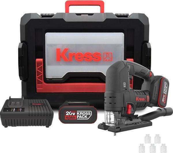 Kress KUE26 20Volt 4.0Ah Li-ion Çift Akülü Profesyonel Kömürsüz Devir Ayarlı Şarjlı Dekupaj Testere  - Image 1