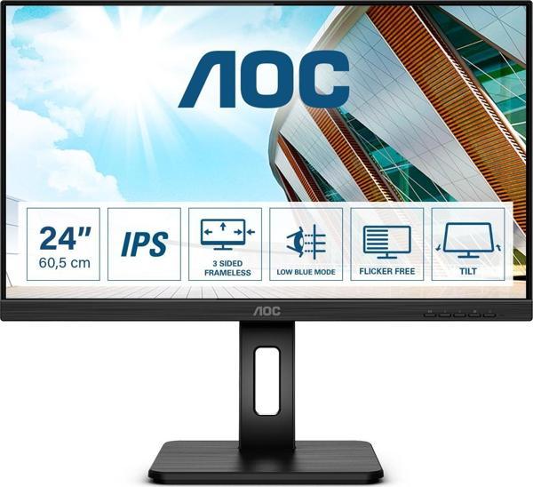 Aoc 23.8" Q24P2Q 4ms 75hz HDMI DP Pivot 2K IPS Monitör - Image 1
