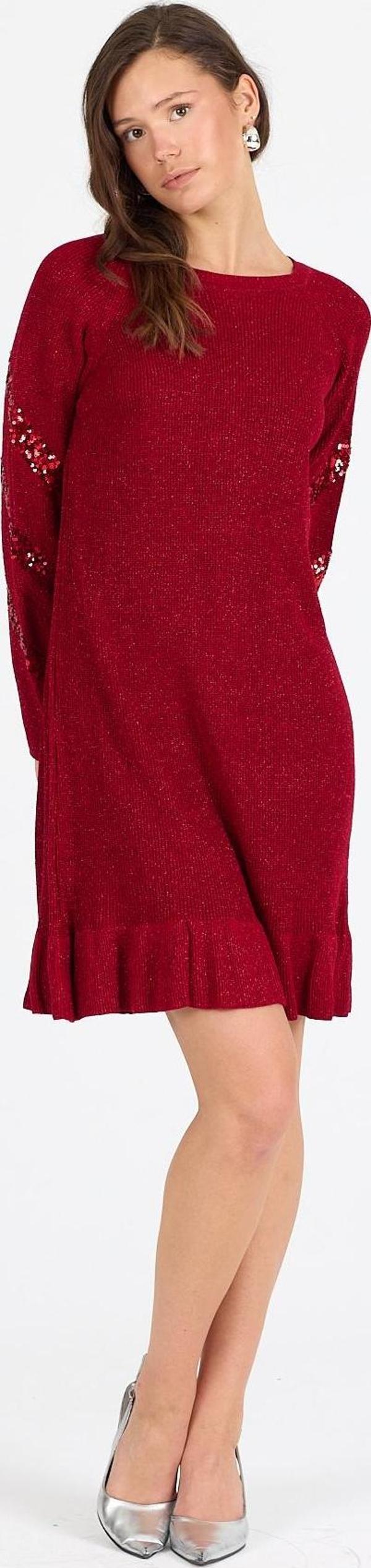 Kadın Bisiklet Yaka Sim Garnili Pul İşlemeli Eibise 3143 (Standart Beden s-m-l-xl Beden Uyumludur) - Image 1