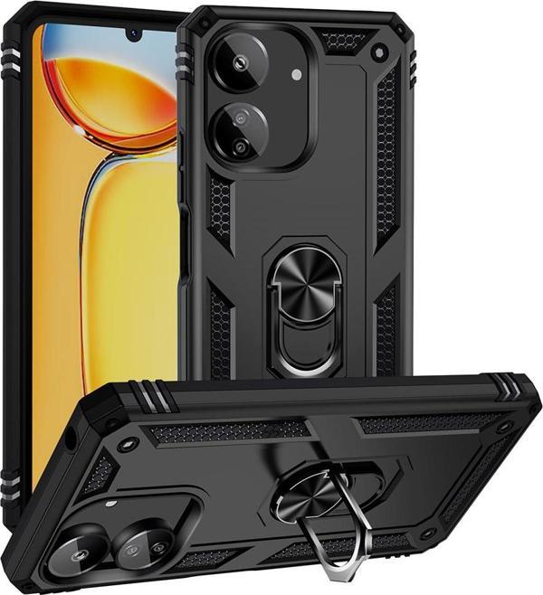 Xiaomi Redmi 13C Uyumlu Kamera Korumalı Standlı Yüzüklü Tank Kılıf - Image 1