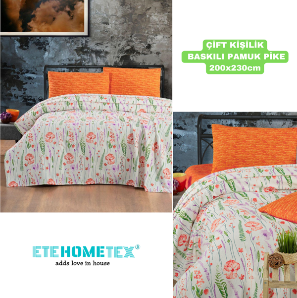 ETEHOMETEX ÇİFT KİŞİLİK BASKILI PAMUK PİKE BAHAR 8696474231842 - Image 1