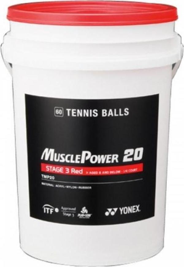 YONEX TB-MUSCLE POWER 20-60'lı KOVA TENİS TOPU-KIRMIZI - Image 1