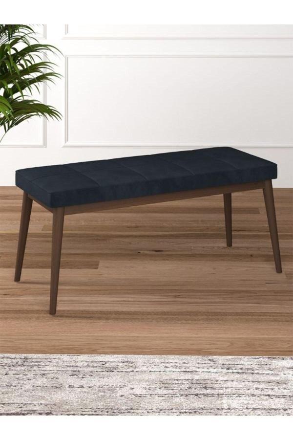 Tina Baby Face Modern Ceviz Ahşap Ayak Bench Oturak 90x40, Ayakkabılık Bank, Yatak Ucu Puf - Image 1