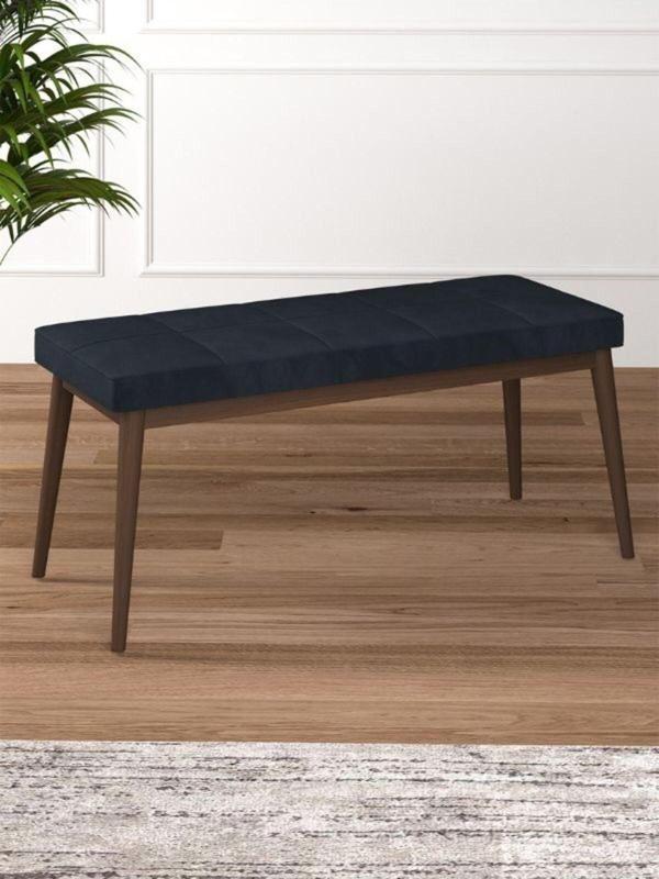 Tina Baby Face Modern Ceviz Ahşap Ayak Bench Oturak 90x40, Ayakkabılık Bank, Yatak Ucu Puf - Image 1