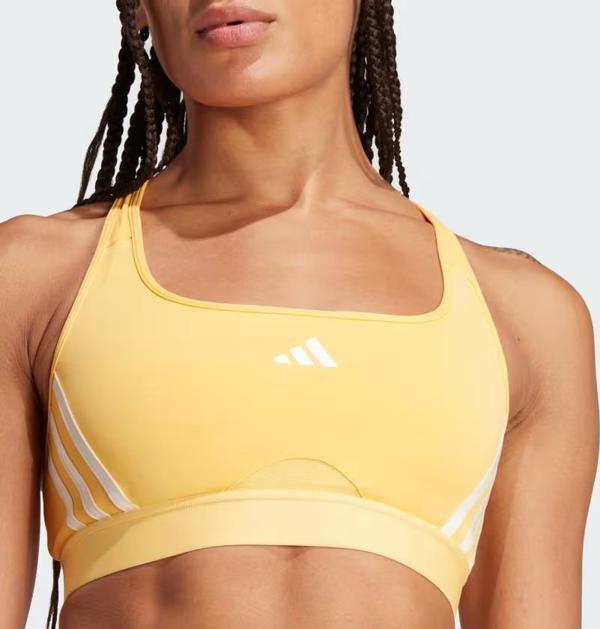 Adidas IU1712 Power Impact Train Medium-Support 3-Stripes Bra Sarı - Image 1
